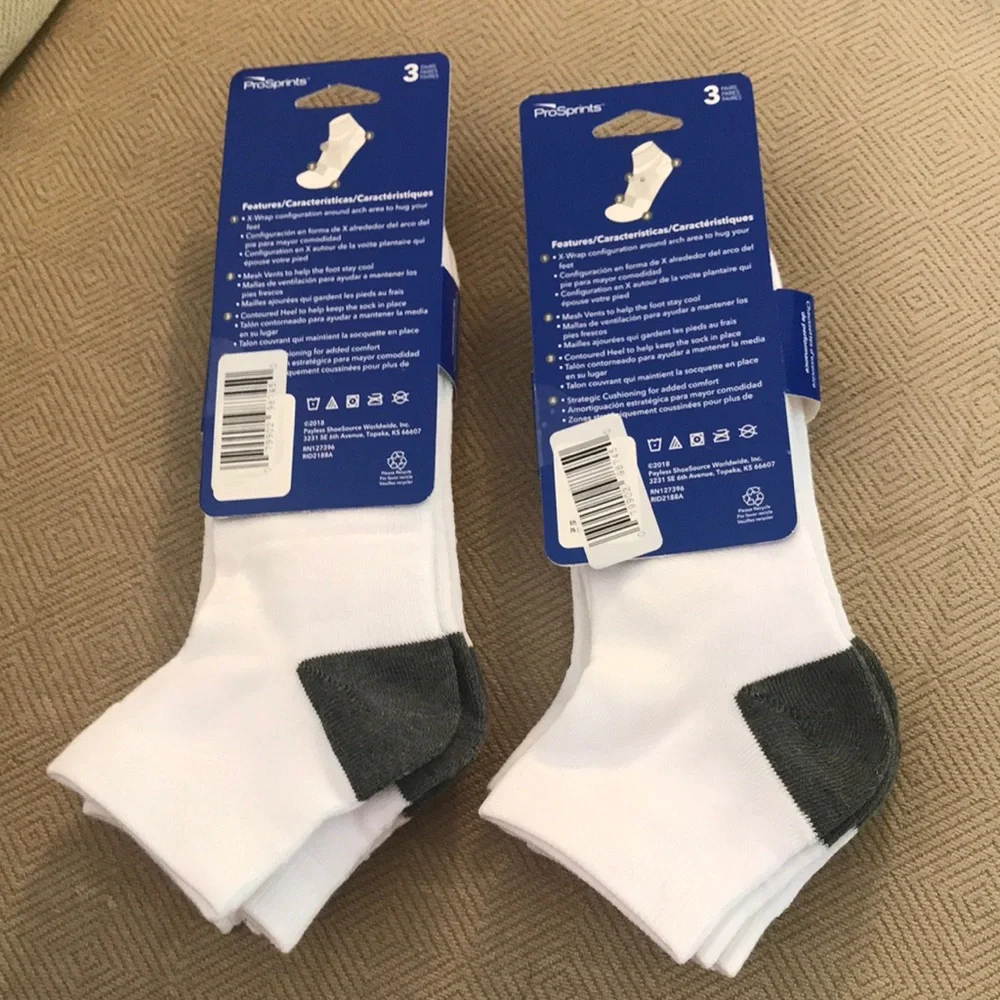 2 packs PROSPRINTS Quarter Cut Socks, 3 pairs per pack *Athletic Performance*